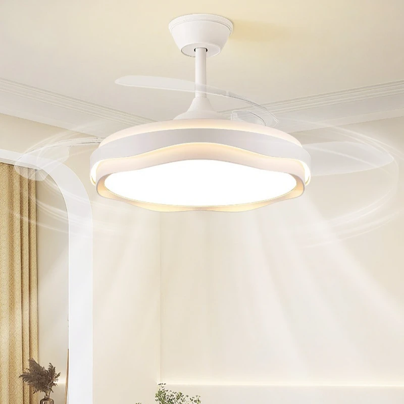 Invisible Ceiling Fan Light Fixture for Dining Room Bedroom Dual Use Variable Speed Silent Operation