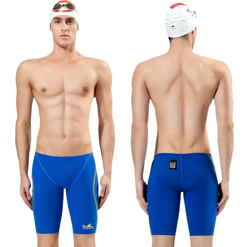 Yingfa Men's FINA Approved Racing Jammers Chlorine Resistant Speed Enhancing Swimsuit for Competitive Training