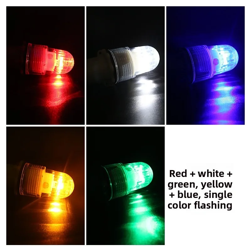 1Pcs Floating LED Fishing Light Waterproof Double Flash Lamp Buoy Signal Light LED Light-controlled Fishery Marine Navigation
