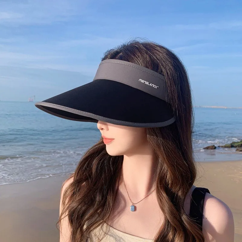 

Simple large-brimmed hat seaside vacation with an empty top outdoor cycling without a