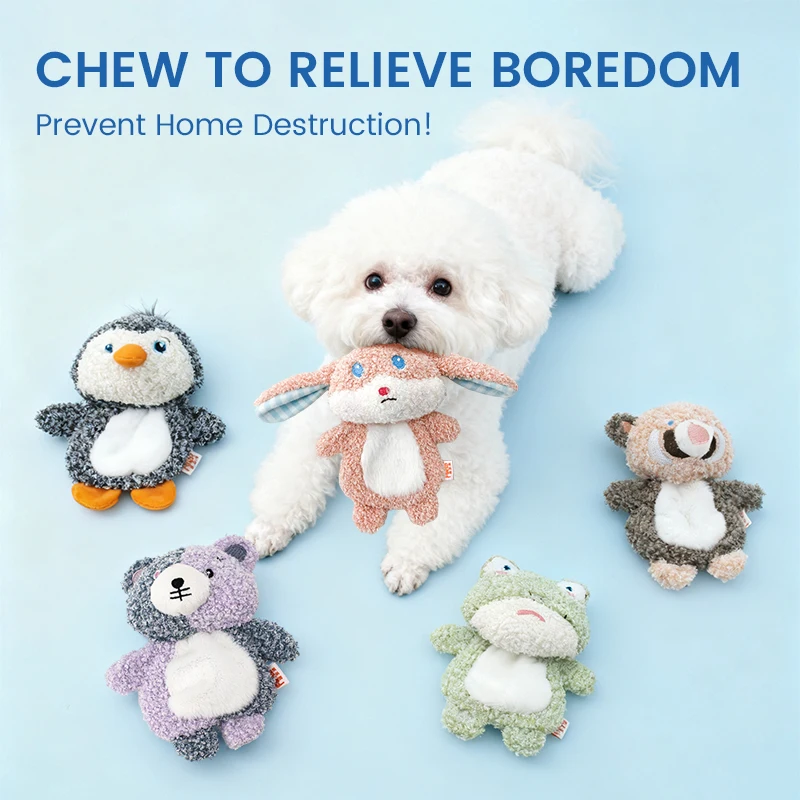 

Cute Small Animal Dog Plush Toys Full Body Rattle with Built-In Squeaker Interactive Pet Playtime Toy to Reduce Loneliness
