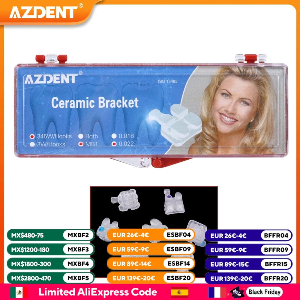 20 шт. AZDENT стоматологические брекеты керамические ортодонтические брекеты сетчатая основа разделенная прозрачная Roth MBT 0,022/0,018 крючки 345 стоматологический инструмент 20 шт. AZDENT стоматологические брекеты керамические ортодонтические брекеты сетчатая основа разделенная прозрачная Roth MBT 0,022/0,018 крючки 345 стоматологический инструмент