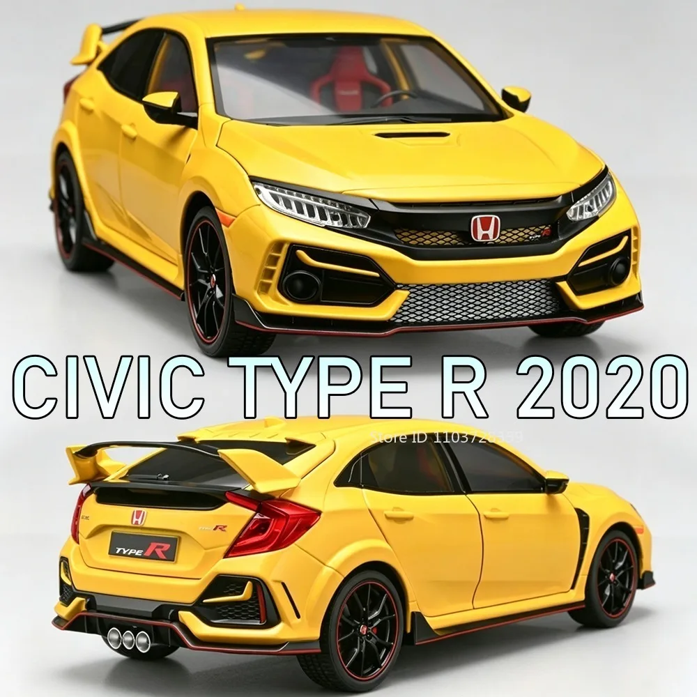 1-18-honda-civic-type-r-2020-camaro-model-toy-cars-alloy-diecast-slide-forward-shock-absorption-doors-opened-decoration-vehicles