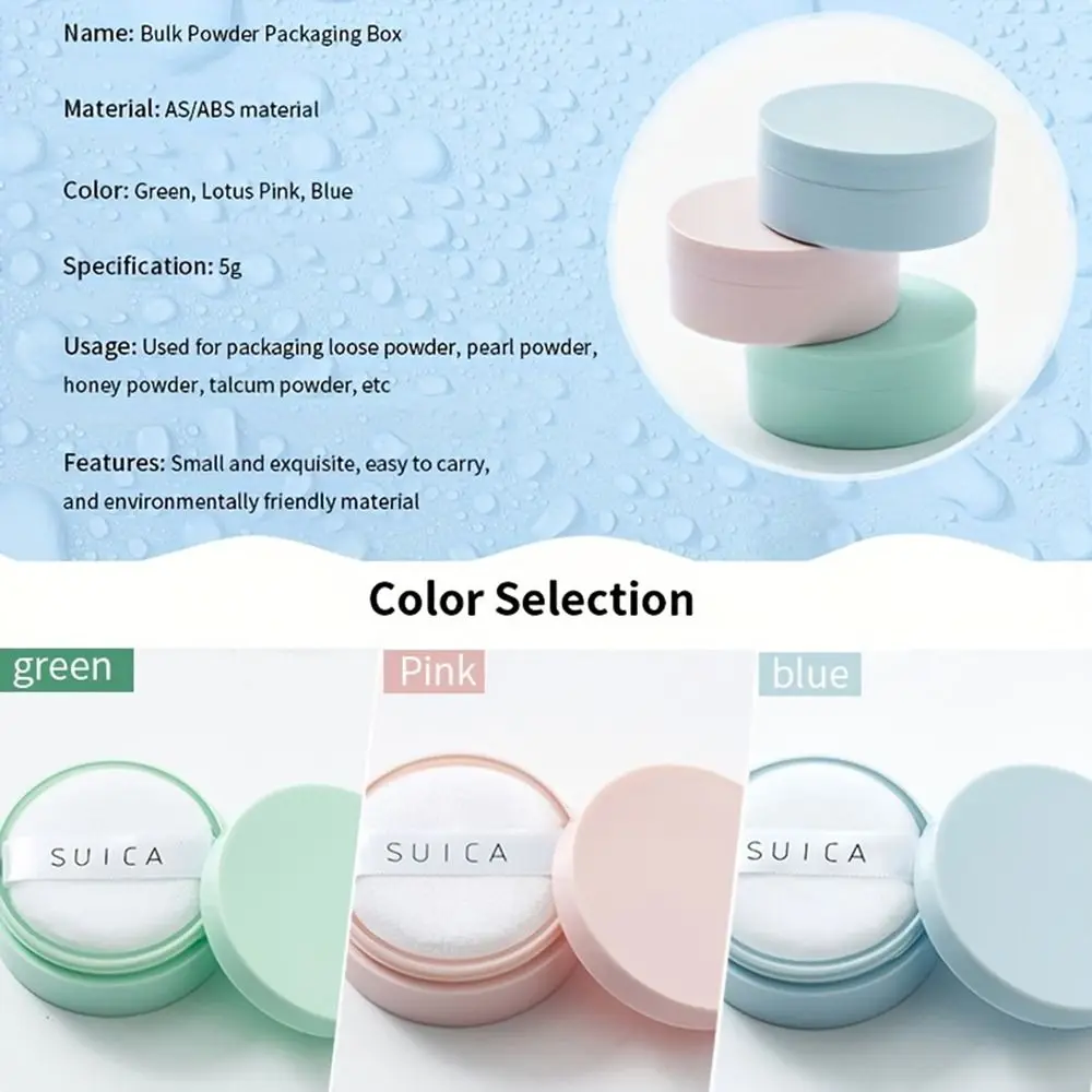 Frascos de polvo sueltos vacíos Macaron con tamiz, Mini caja de polvo de dispersión, contenedor de cosméticos, 5g, 1 unidad