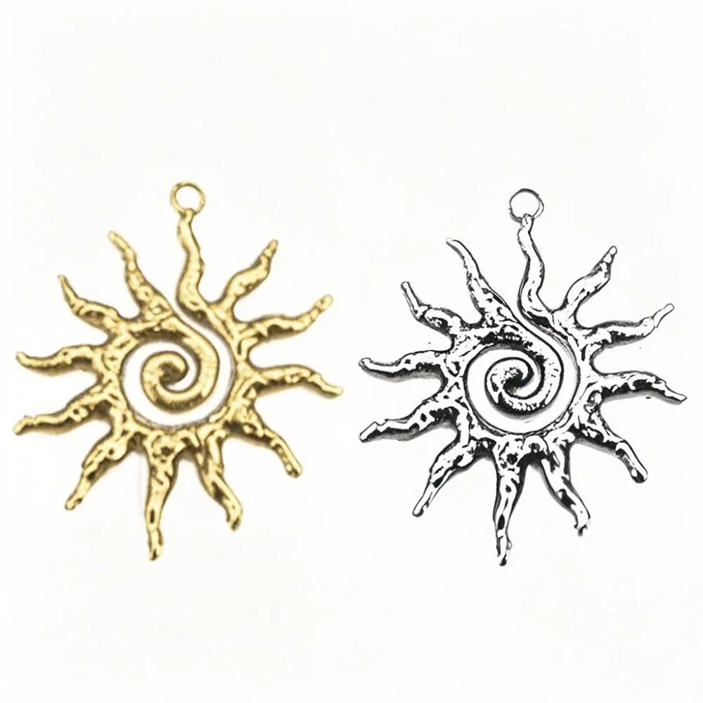2/4 قطعة الفولاذ المقاوم للصدأ الذهب خمر كبير زهرة الشمس Charms قلادة DIY بها بنفسك القرط قلادة صنع المجوهرات اكسسوارات العثور #1