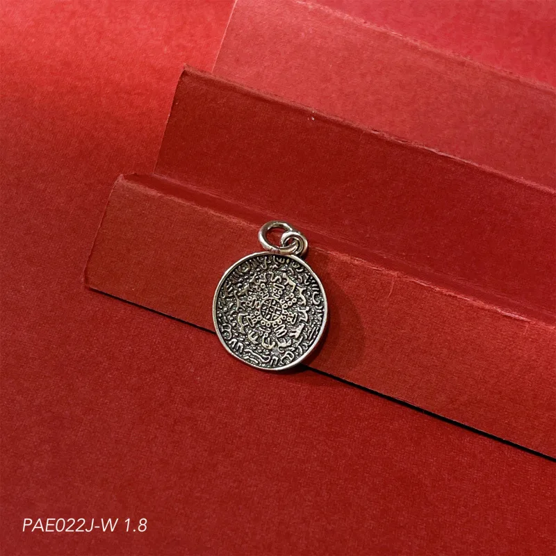 Silver 999 Retro Nine Palaces Eight Diagrams Pendant Necklace Braided Bracelet Accessories Buddha 3