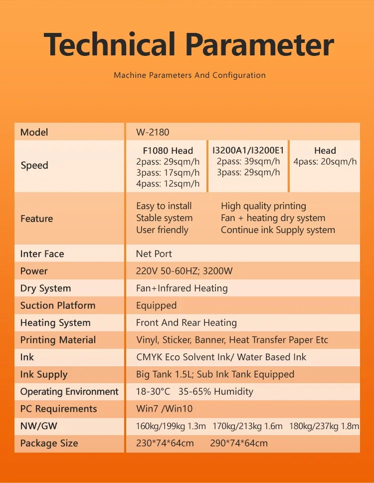 Professional manufacture 1.8m/3.2m inkjet printer format printer large format printer vinyl roll free technical support