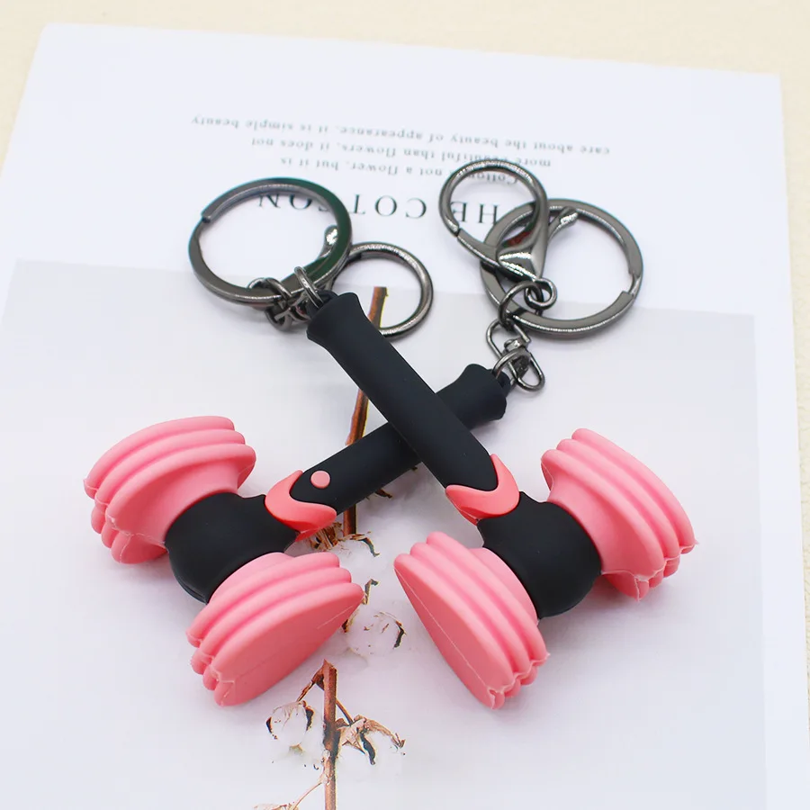 Kpop Popular Girl Group Love Hammer Keychain Cute Rescue Stick Key Ring For Men Women Car Bag Pendant Toy Jewelry Fan\'s Gift