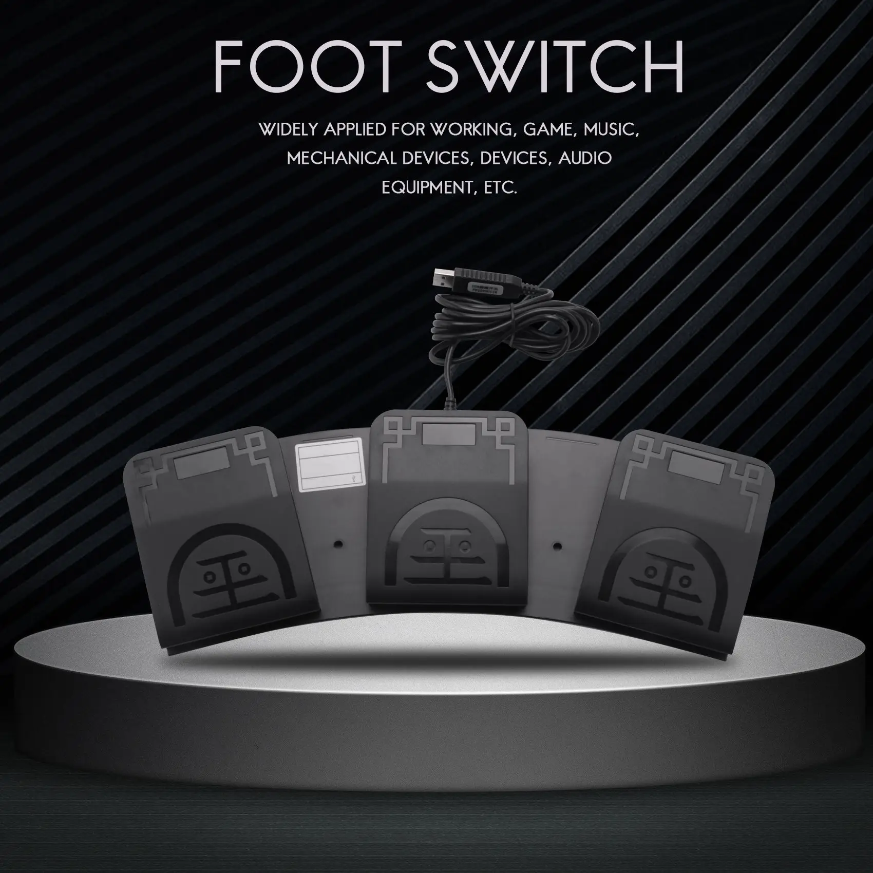 Y96A FS2020U1 USB Foot Switch Control Key Customized Computer Keyboard Action Pedal for Devices Instruments Computers Office