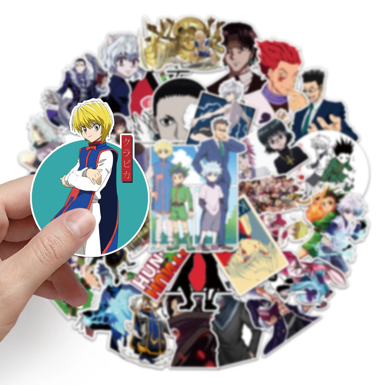 100PCS Hunter×Hunter Graffiti Stickers Cross Border Cartoon Japanese Anime Decorative Suitcase Water Bottle PVC Stickers