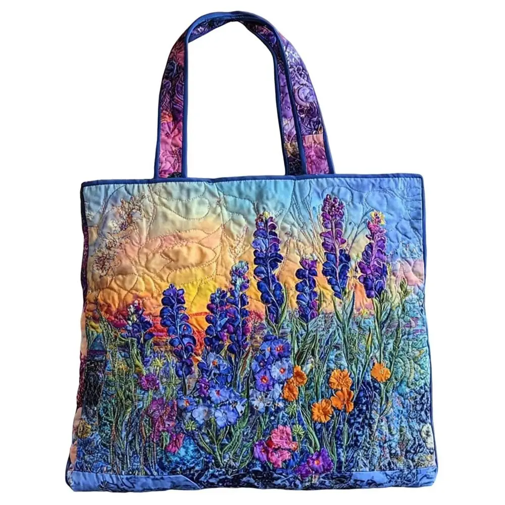 Vintage Women Quilted Tote Bag 3D Printed Patterns Cotton Travel Handbag Lightweight Large Capacity Canvas Shoulder Bag view 3