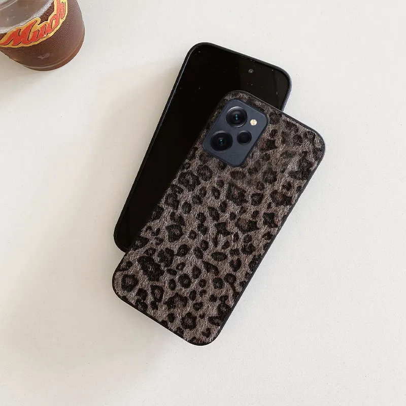 Luxus Leopard Leder Plüsch Strukturierte Telefon Fall Für Xiaomi Redmi Hinweis 11 12 13 Plus Pro + 4G 5G 11S 12S Stoßfest Soft Cover