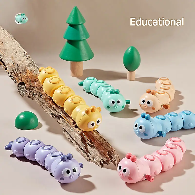 Funny Colorful Animals Worm Reptile Clockwork Crawling Toy Rocky Swing Wind Up Toy