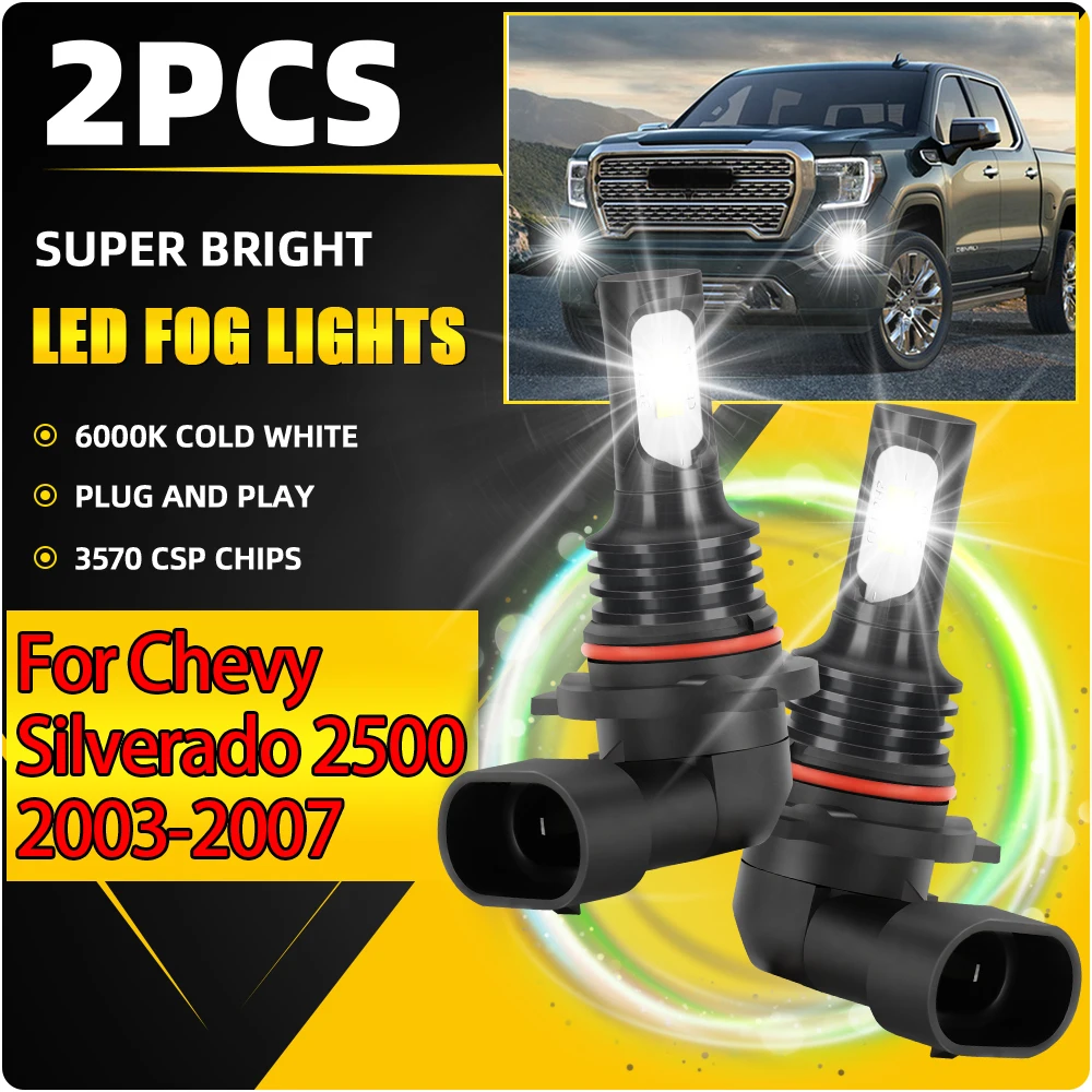 

20000LM 9006 HB4 Fog Lamps 90W Super Bright Car Front Fog Lights 6000K White For Chevy Silverado 2500 2003 2004 2005 2006 2007