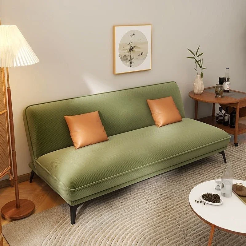 Sofa bed Small apartment Living room Straight row Double sofa Bedroom Lazy rental room Bed folding dual-use