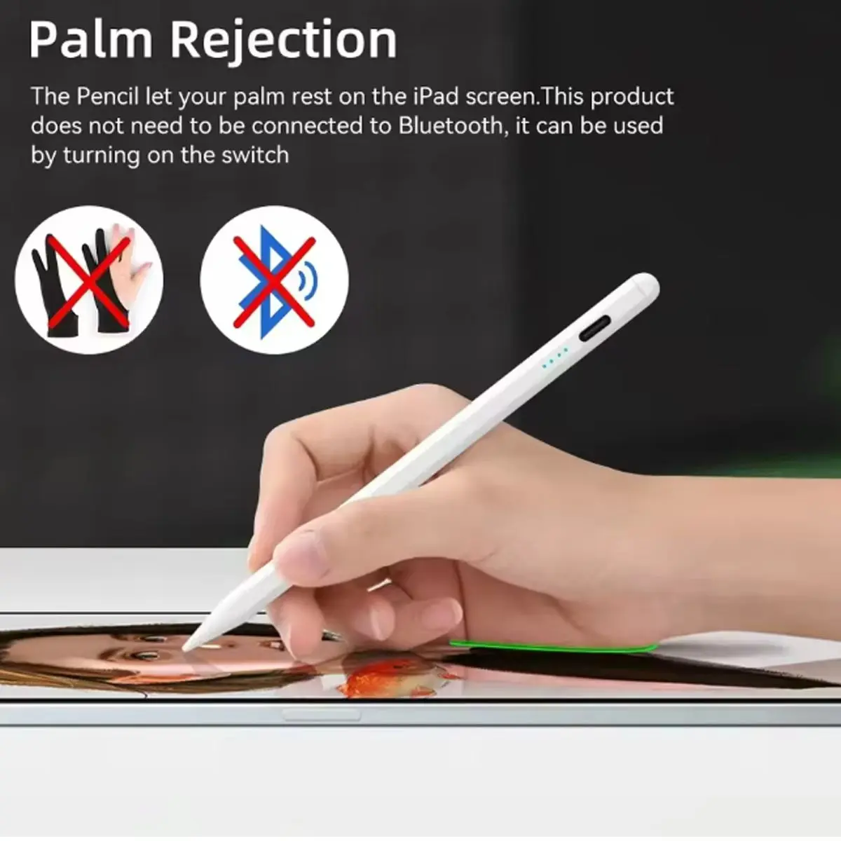 Caneta Stylus para iPad Pencil 10a Geração, 3X Quick Charge Apple Pencil com Rejeição de Palma e Sensibilidade de Inclinação, Compatível para 2