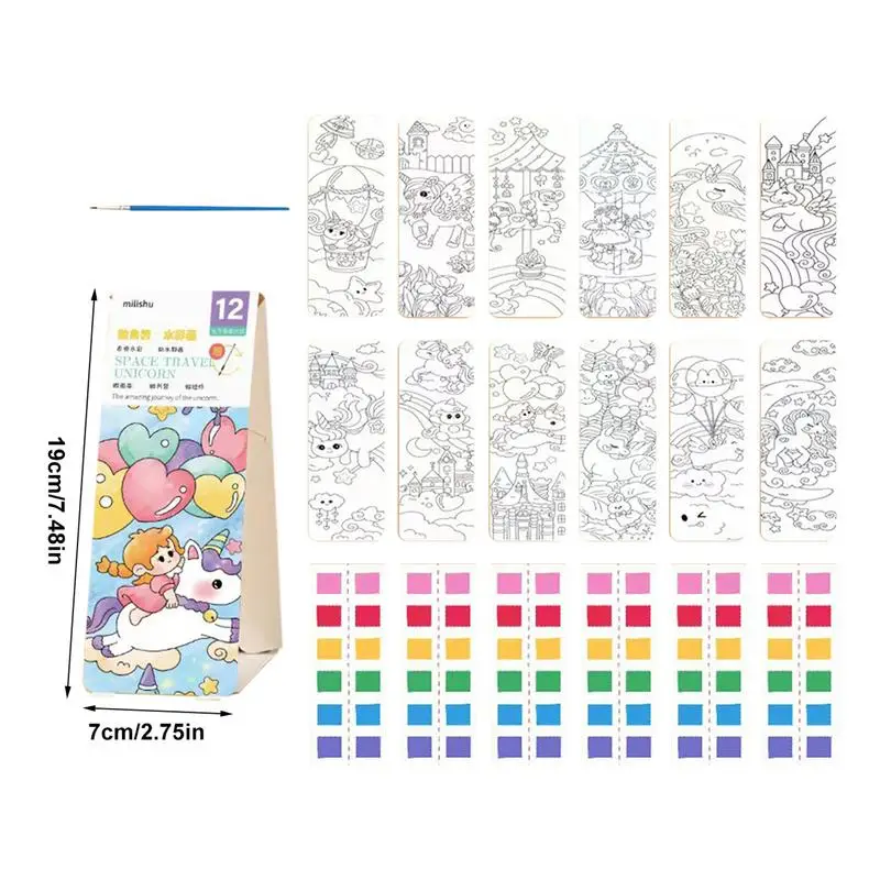 Watercolor Coloring Book Draw Toys Coloring Toys Bookmark Supplies Kid Graffiti Picture Coloring Safe For Kid Student