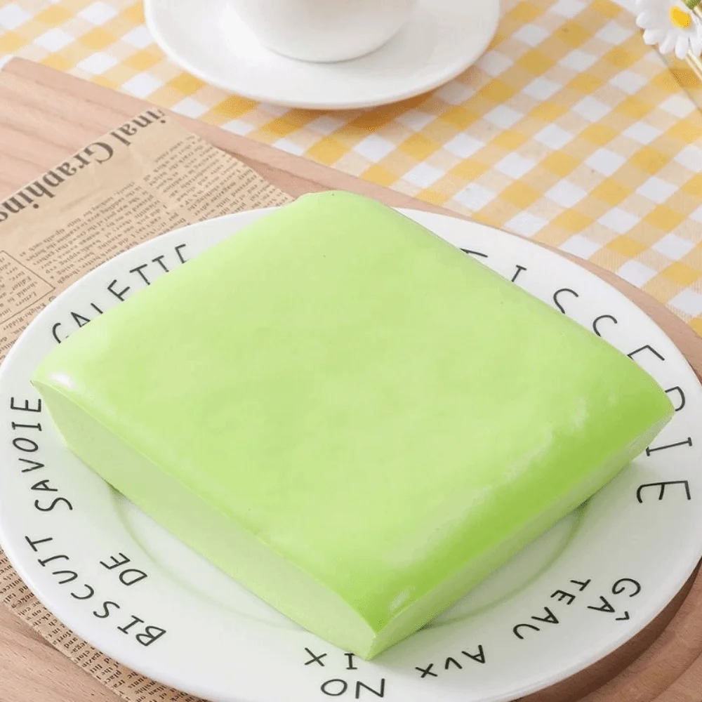 Interesting PU Sticky Toast Slow Rebound Round/Square Soft Cute Toast Fidget Simulation Food Funny Sensory Squishy Tricky
