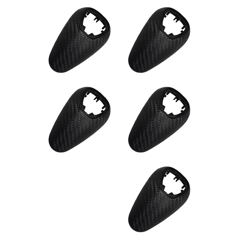 5X Car Shift Knob Head Cover Trim For BMW M2 F87 M3 F80 M4 F82 F83 M5 F10 Woven Carbon Fiber