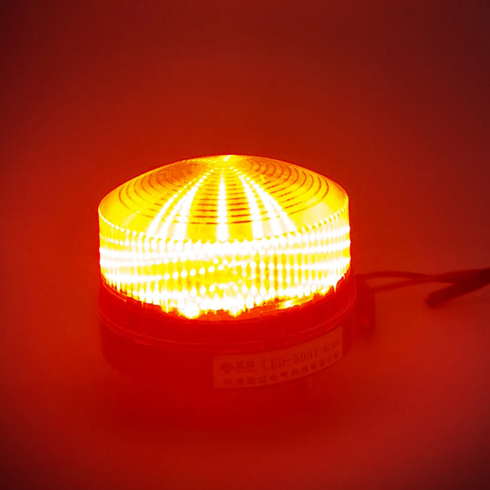 Long Bright Waterproof MINI Warning LED Light12V~220V Safely Security Alarm Strobe Signal Safety Lamp with Bracket no Sound