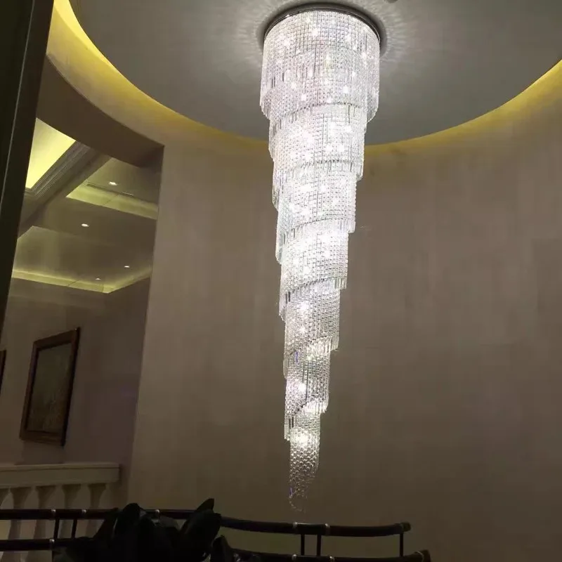 

Meerosee Modern Chandelier Light Long Size Crystal Ceiling Lamp Home Light Fixture for Lobby staircase Lustre stairs foyer