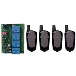 Smart Multiple DC12V 24V 433 MHz 4CH 4 Channel Wireless Radio Relay RF Remote Control Switch Receiver+Transmitter For garage