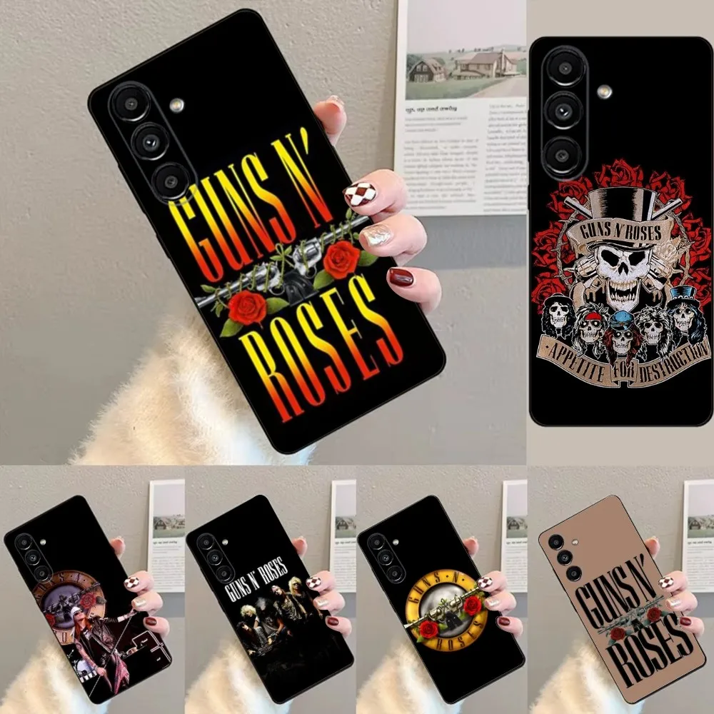 Guns N R-Roses  Phone Case For Samsung S24,23,22,30,21,10,9,Ultra,Plus,Lite,FE,Soft Silicone Black Cover