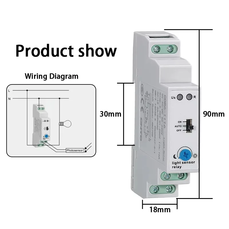 CNTD CDB6‑116S Time Relay DIN Rail Mount Adjustable Multi Time‑Range Industrial Control Timer Relay