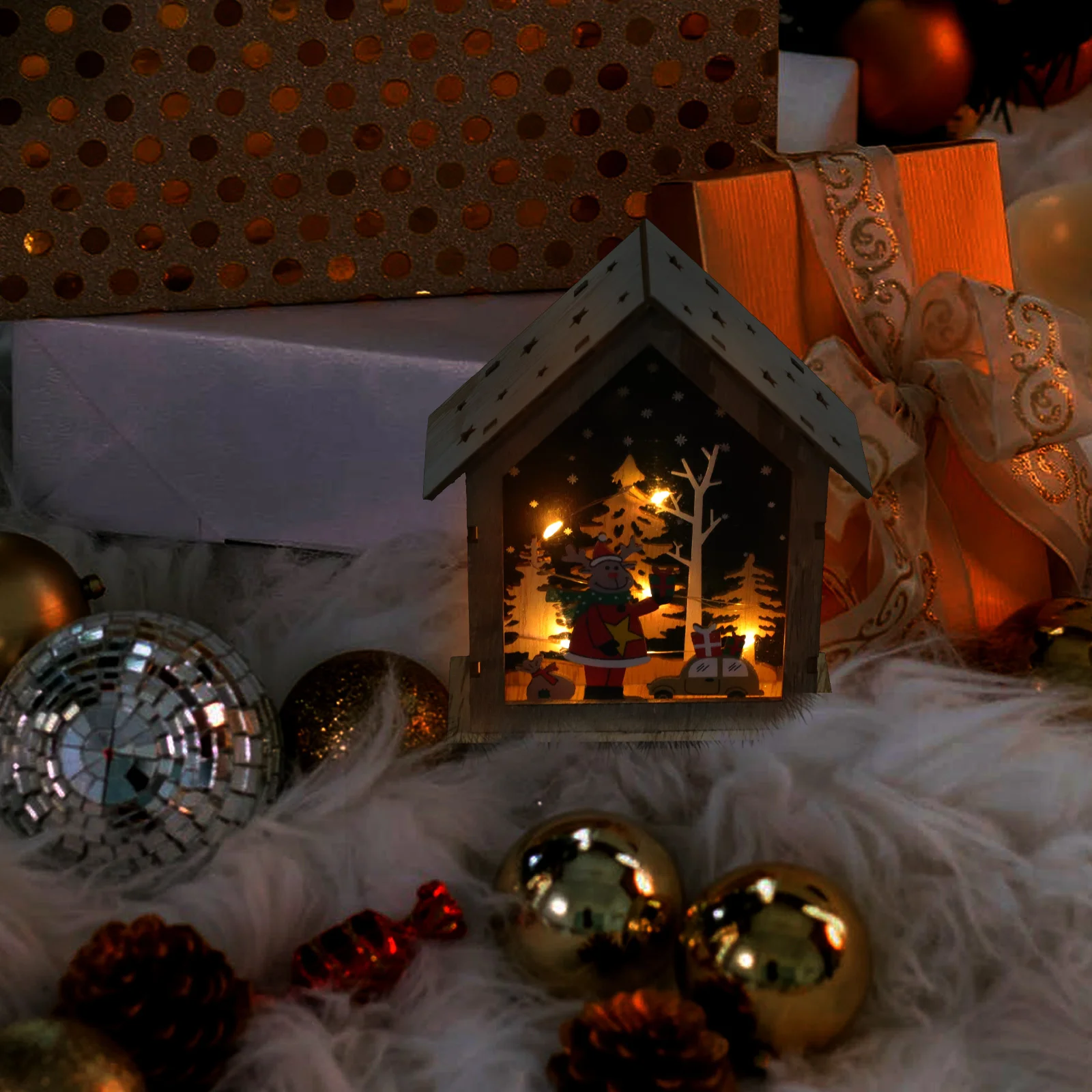 عيد الميلاد تحت عنوان الخشب الديكور متوهجة خشبية عيد الميلاد سطح المكتب زخرفة للمنزل بار مطعم متجر مهرجان ديكور الإبداعية #6