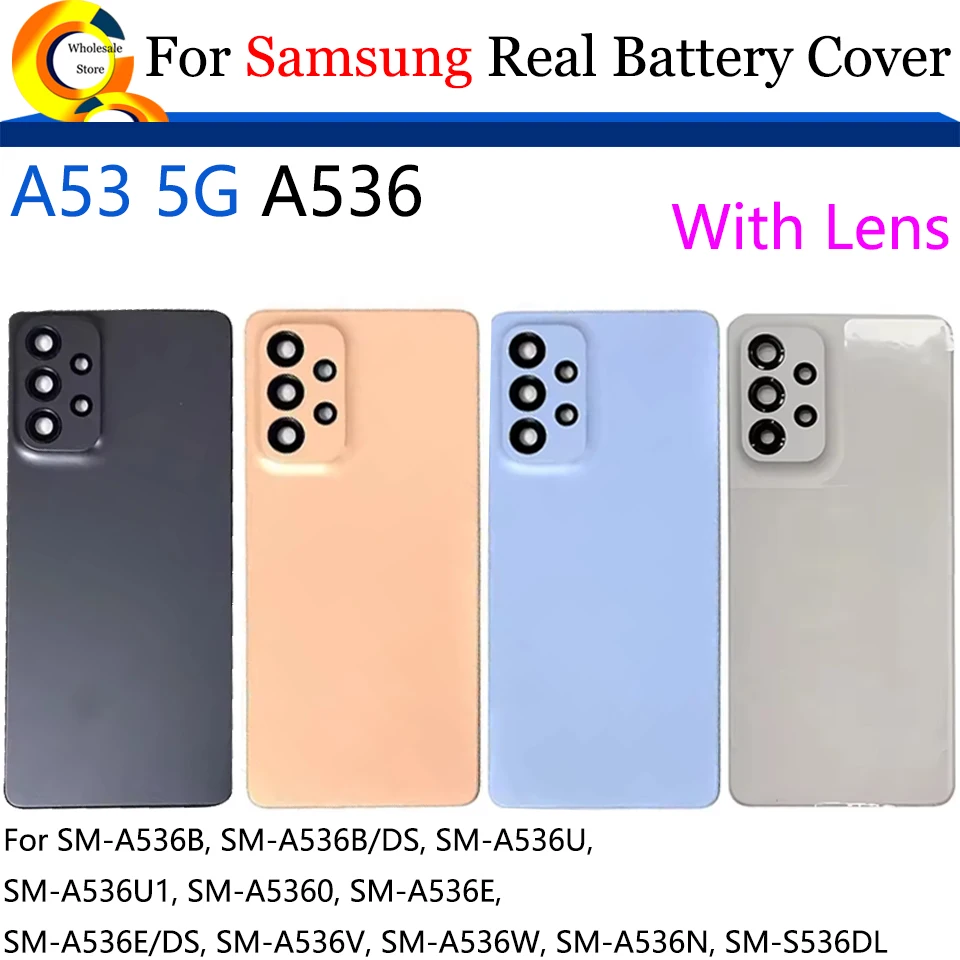 10Pcs/Lot For Samsung Galaxy A53 5G A536 Housing Back Battery Cover Case Rear Door With Lens