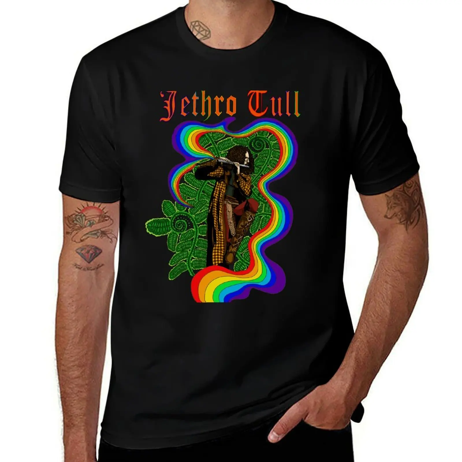 Jethro Tull no frame T-Shirt Big and Tall Casual T-Shirt