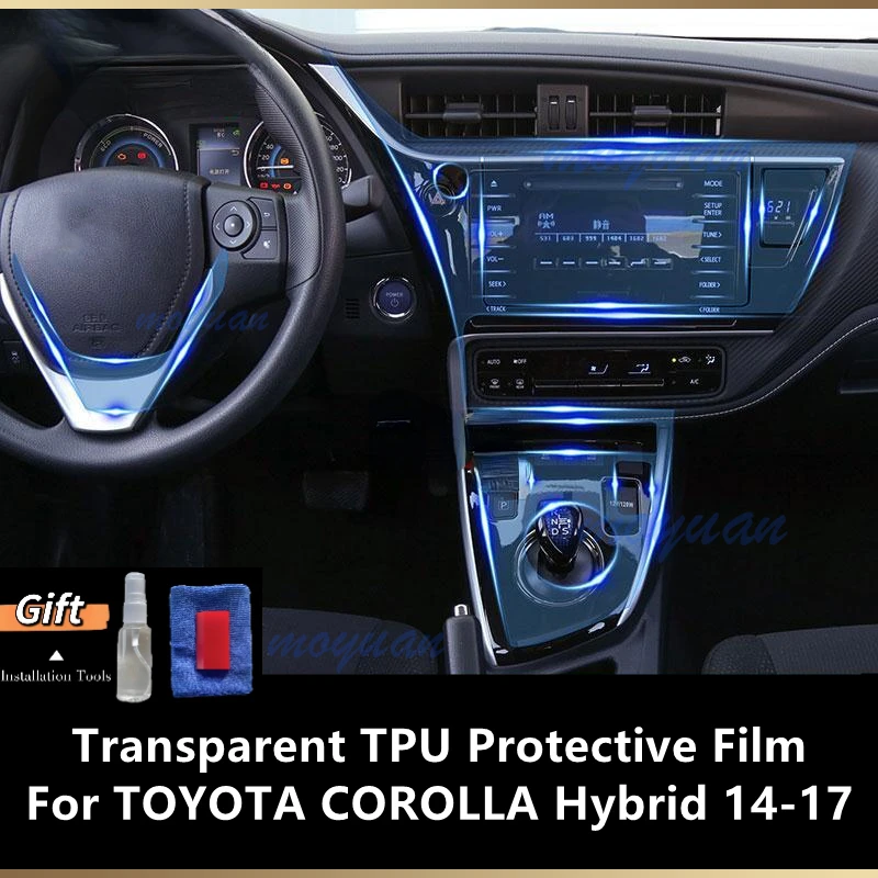 

Для TOYOTA COROLLA Hybrid 14-17, панель коробки передач, навигационный экран, Автомобильный интерьер, яркий стикер против царапин