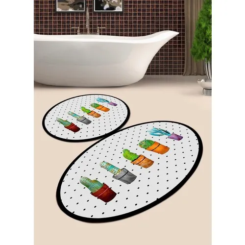 Ardizayn Cactus Pattern Slip-Resistant Leather Sole 2'li Toilet Seat Pad