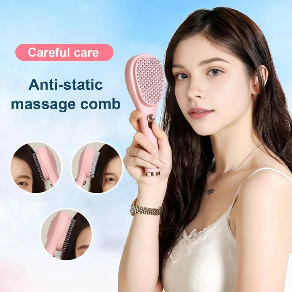 Self Cleaning Hair Massage Airbag Comb Magic Retractable Comb Anti-static Hair Smoothing Comb Scalp Cleaning Massage Comb