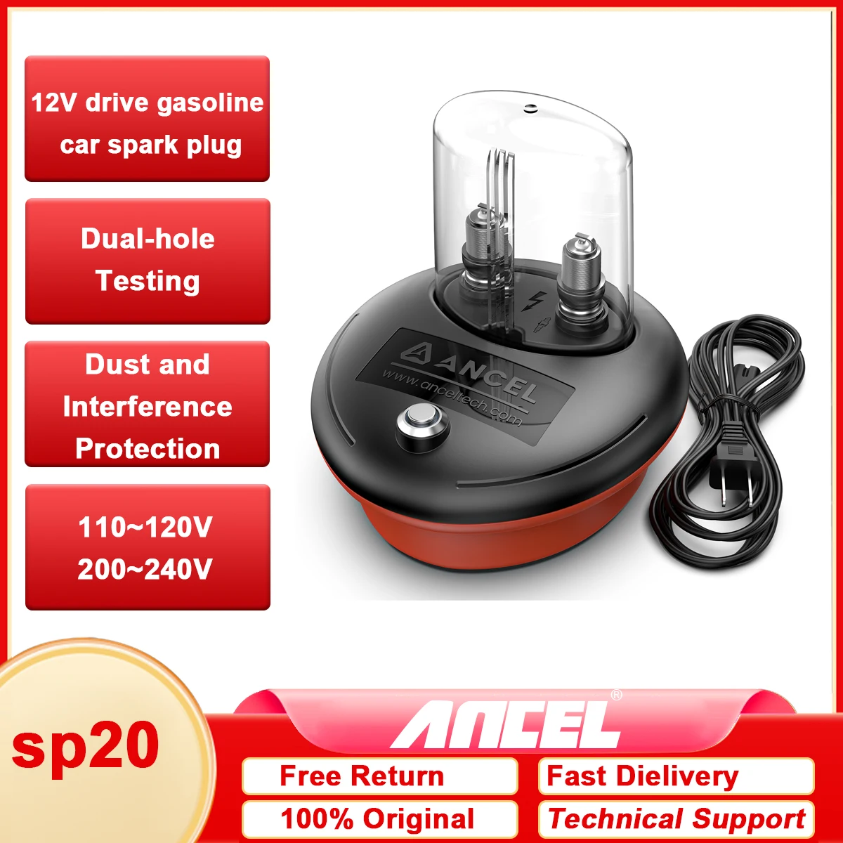 ANCEL Spark Plug Tester Candles Tester Automotive Spark Performance Suitable for 12V  car spark plug