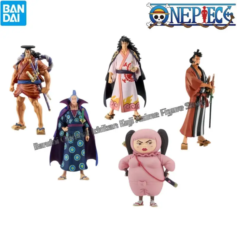 En Stock Bandai caja Original Kit de modelismo de una pieza Dxf Kozuki Momonosuke Denjiro Kozuki Oden Shinobu Kin Emon personajes de Anime