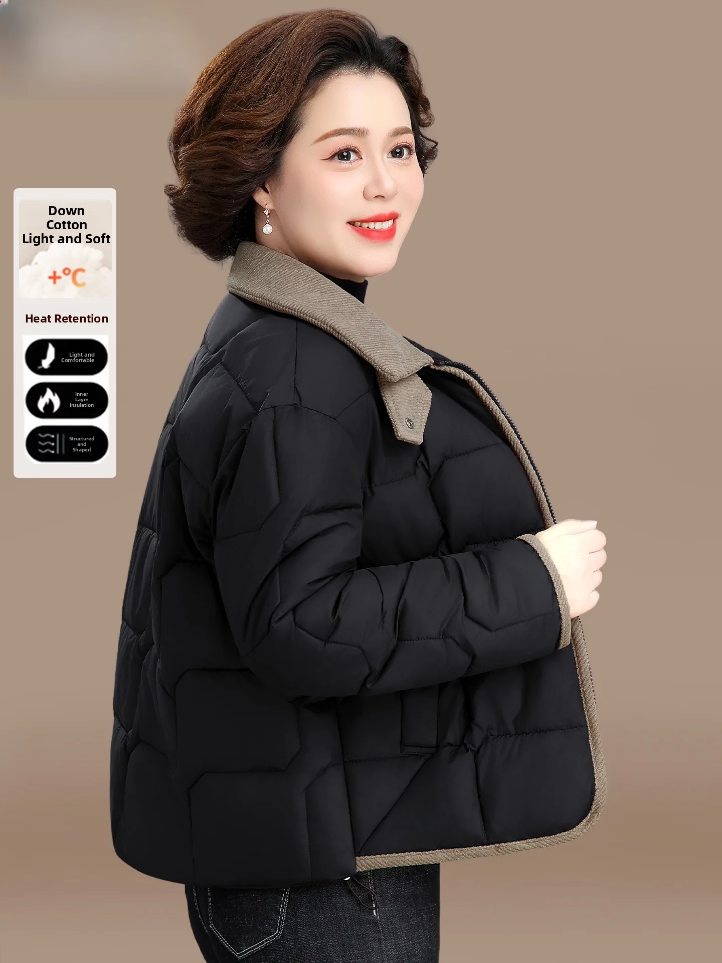 

Легкая модная пуховая куртка из хлопка для женщин: осенне-зимняя женская одежда прямого кроя на молнии для тепла