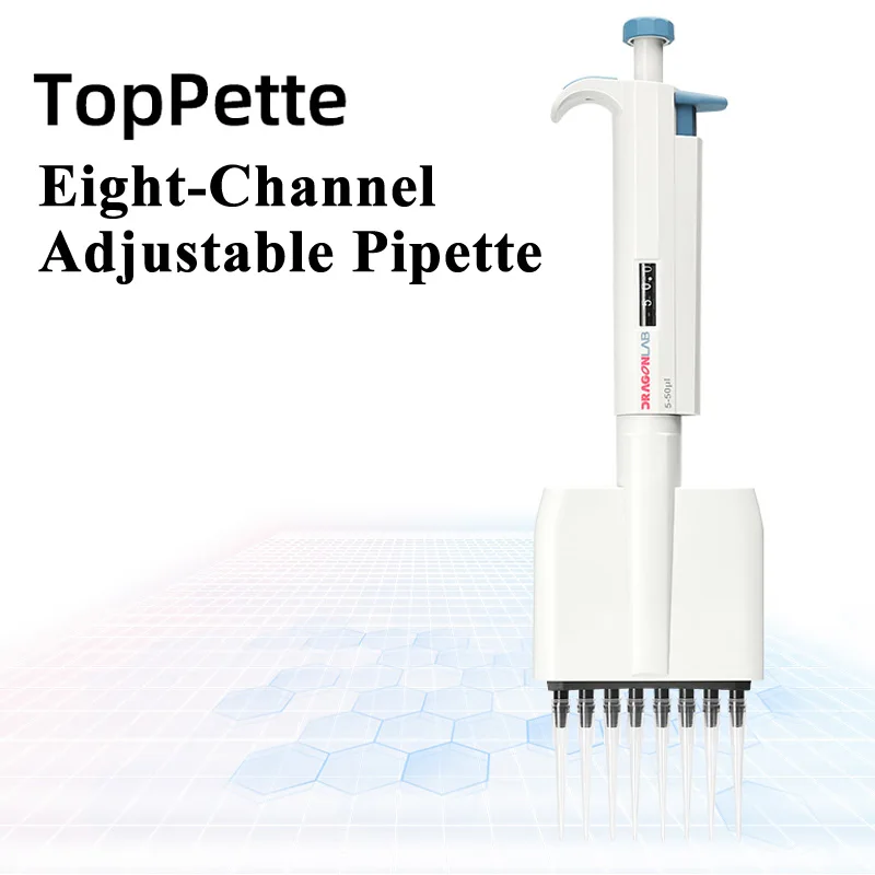 

DLAB Pipettes Eight-Channel Adjustable Pipette Manually Adjustable Range Microsampler Microfuge Pipettors for Lab Experimental