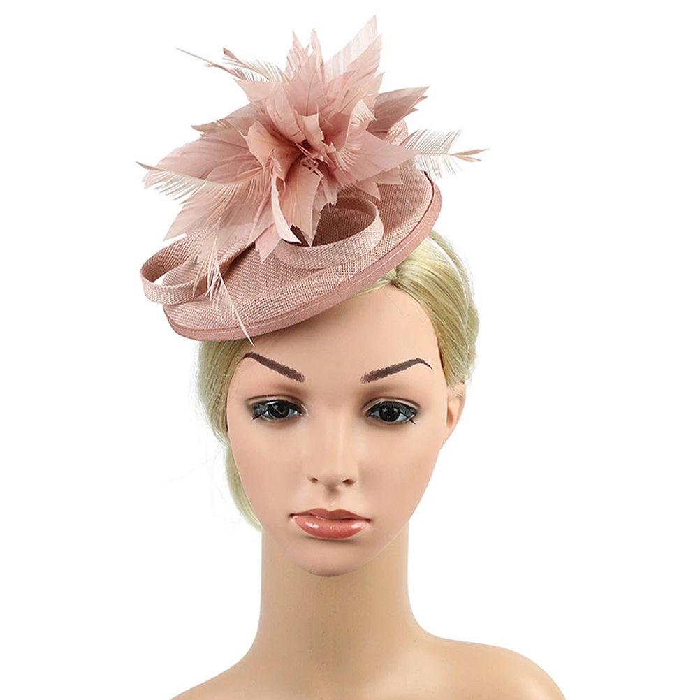 

Flower Hairband Fascinator Hats Women Dress for Fancy Tea Party Large Fascinators Dressy Pink Facinators Bride