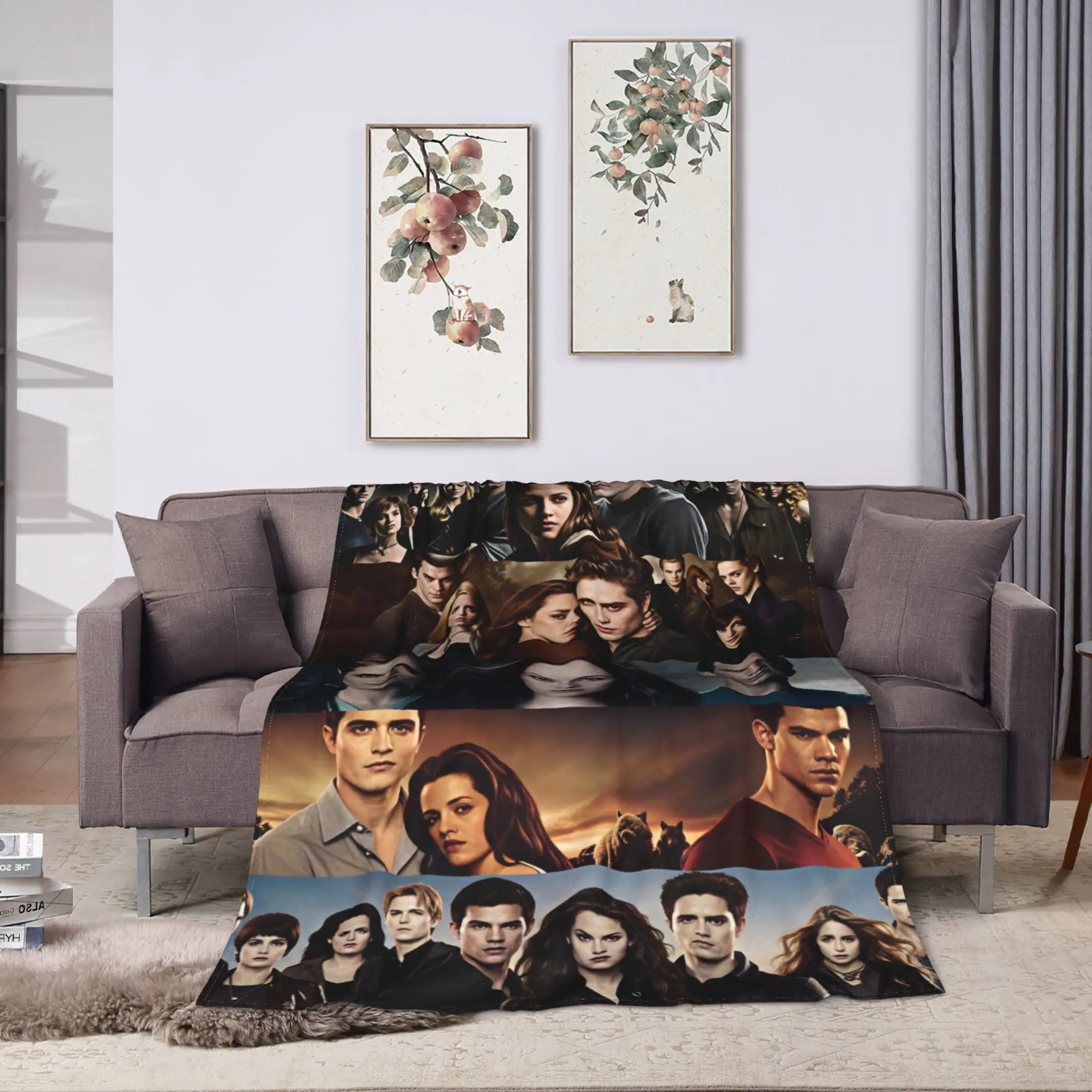 Super Warm Blankets Camping Twilight Saga Edward Bella Throw Blanket  Flannel Bedspread For Couch Chair Novelty Sofa Bed Cover