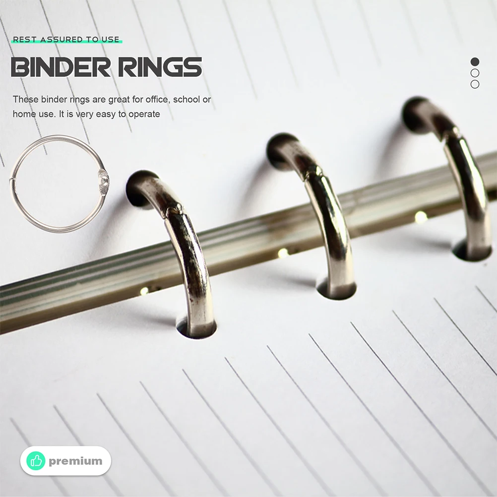 60 قطعة ورقة معدنية فضفاضة لتقوم بها بنفسك لوازم مكتبية ثلاثة حفرة سجل القصاصات الموثق خواتم العملي مجزأة الموثق خواتم #2