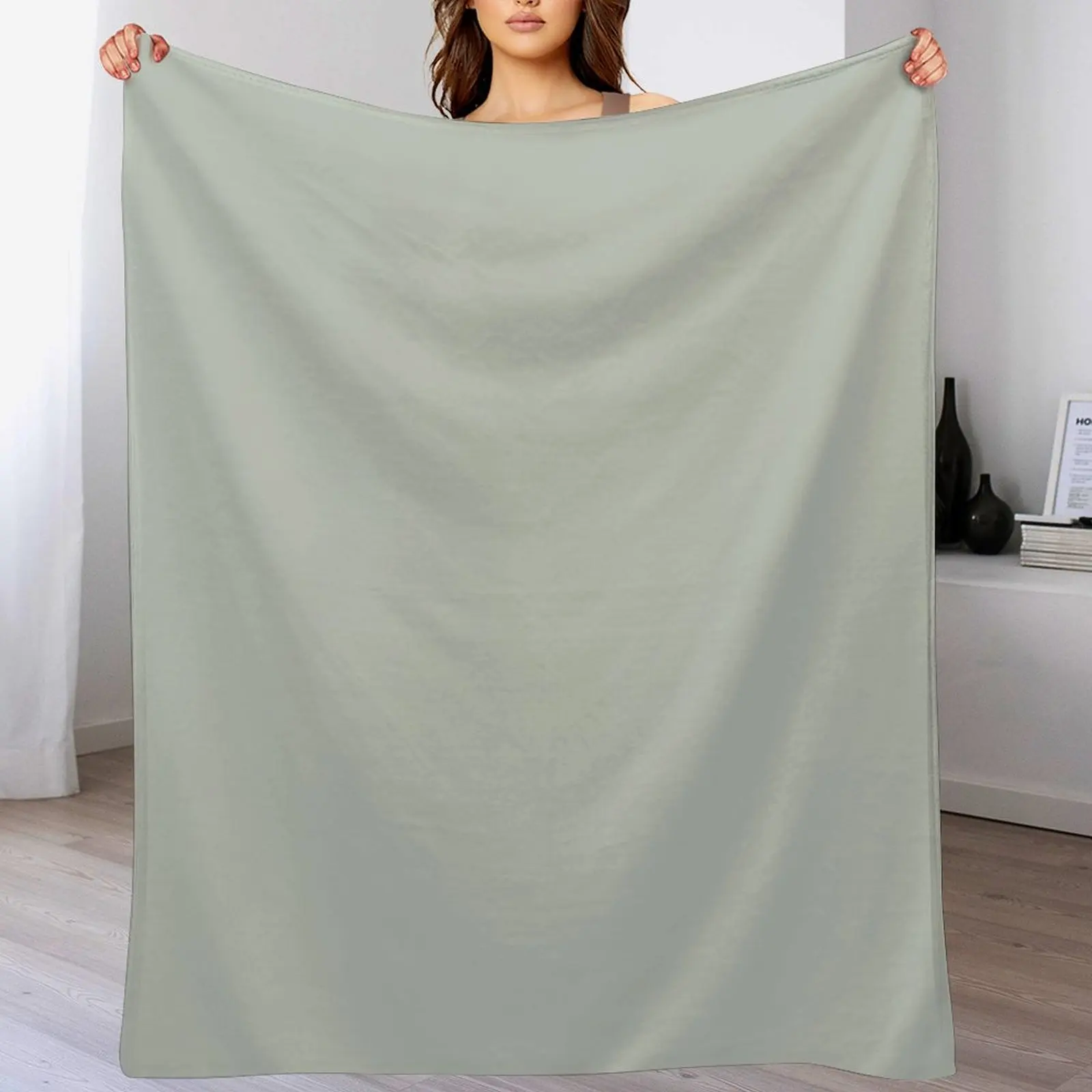 

Tranquil Dawn Green - Accent Color Decor Throw Blanket Sleeping Bag Single Decorative Sofa Bed linens Blankets