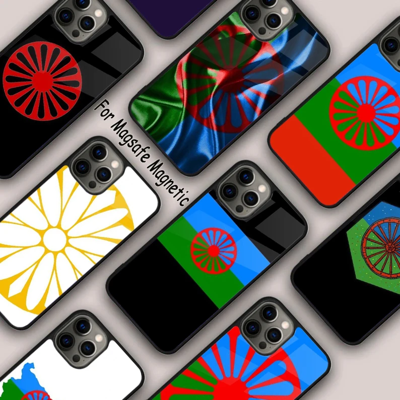 Gypsy Romani Roma Flag Funda Magnetic Phone Case For APPLE iPhone 16 14 13 12 11 Pro Max 15 Plus Wireless Charge MagSafe Cover