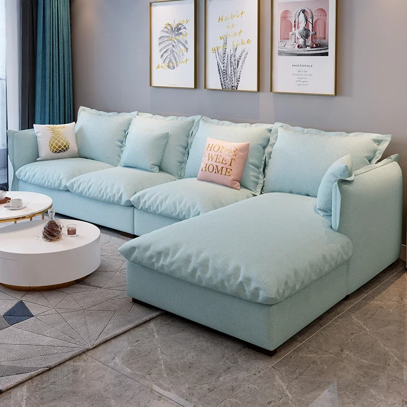 Italian White Living Room Sofas Puff Minimalist Soft Modern Living Room Sofas Lounge Nordic Divano 2 Posti Furniture For Home