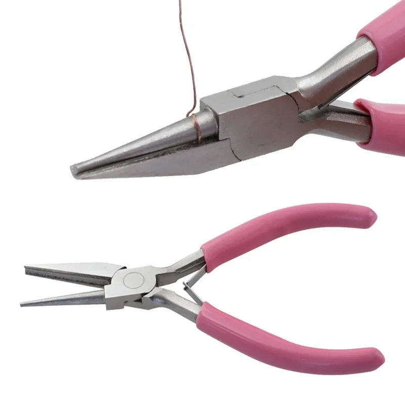 1 Set DIY Jewelry Tool Round Nose Plier 5 Inches Looping Forming Plier Mini Jewellery Making Craft DIY Plier Tool Pink