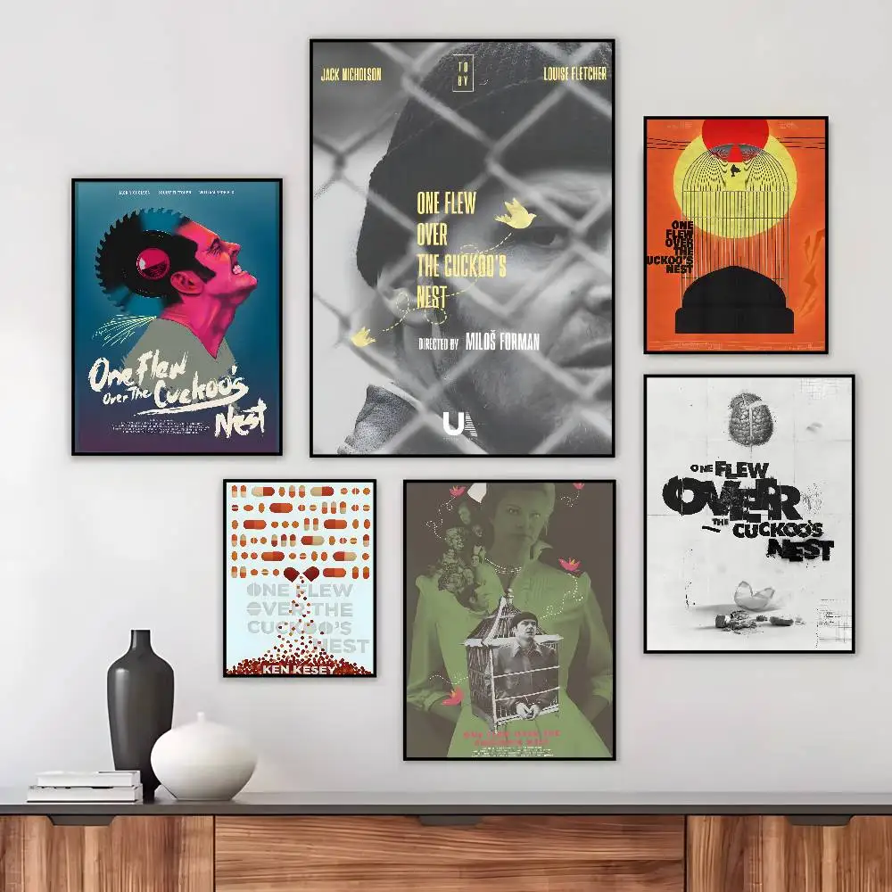 drama o-one flew over the cuckoos nest Poster canvas HD aesthetic Printing Paper Wall Art for Living Room Bar fashion Home Decor