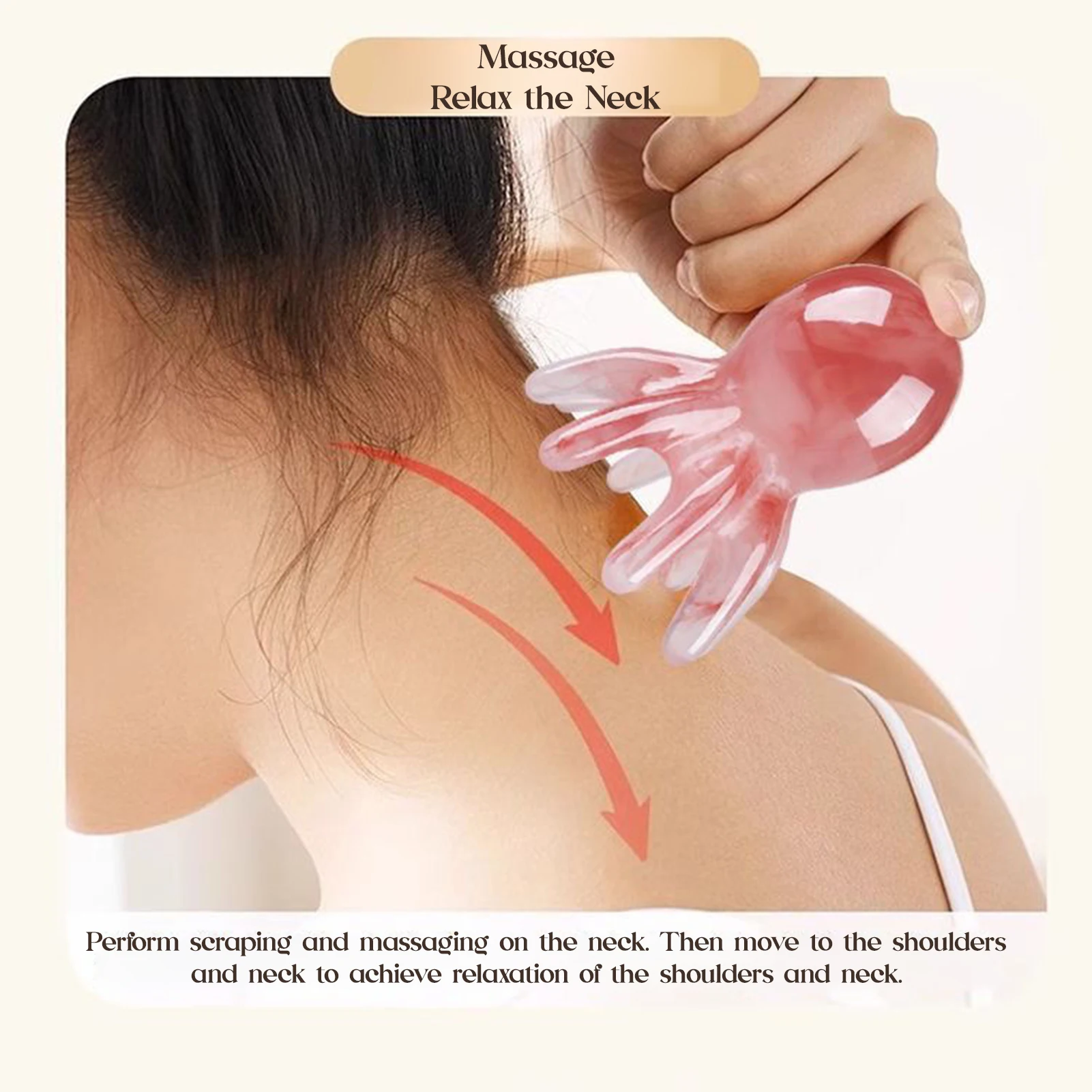 Peigne de massage pour la tête Octopus, outil manuel d'acupression des méridiens, peigne de massage Gua Sha portable pour la maison et le bureau