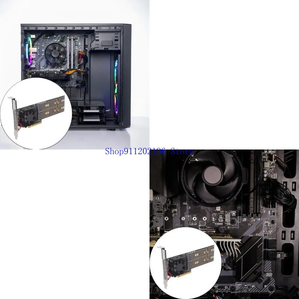

P82A Four M.2 NVME PCIE3.0 Расширение карта с аппаратным уровнем SSD поддерживает активные системы охлаждения двойные кронштейны