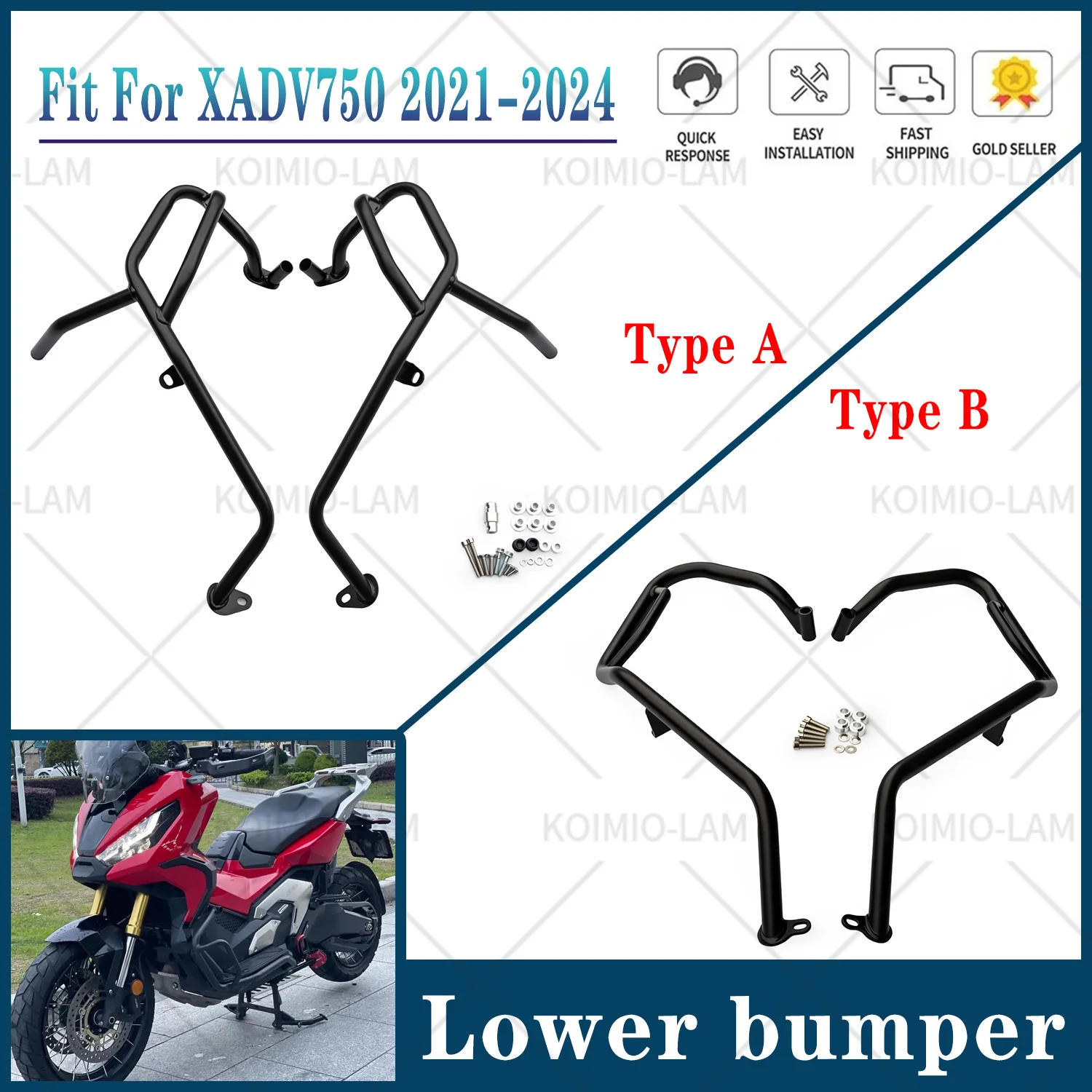 

Fit For HONDA XADV750 2021 - 2024 Motorcycle Lower Crash Bar Engine Frame Guard Bumper XADV 750 2022 2023