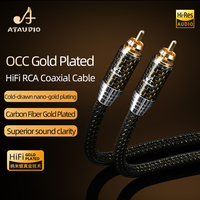 ATAUDIO RCA Digital Audio Coaxial Cable Hi-end OCC Gold-plated Core RCA to RCA Male Stereo Cord HiFi Subwoofer Cable for Speaker
